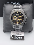 Hugo Boss Ikon Black Dial Black Steel Strap Watch for Men - 1513278
