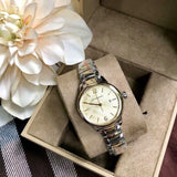 Burberry The Classic Champagne Dial Gold Steel Strap Watch for Women - BU10109