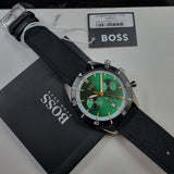 Hugo Boss Santiago Green Dial Black Nylon Strap Watch for Men - 1513936
