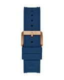 Guess Rigor Blue Dial Blue Silicone Strap Watch For Men - W0247G3