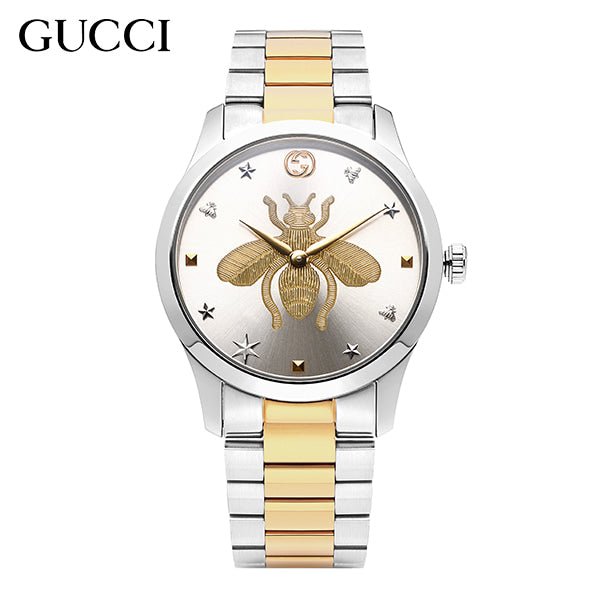 Gucci G Timeless Silver Dial Two Tone Steel Strap Watch For Women - YA126599