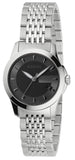 Gucci G Timeless Black Dial Silver Steel Strap Watch For Women - YA126502