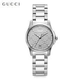 Gucci G Timeless Silver Dial Silver Steel Strap Watch For Women - YA126551