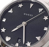Gucci G Timeless Black Dial Silver Steel Strap Watch For Women - YA126573A
