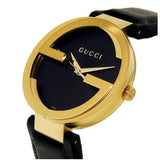 Gucci Interlocking Special Edition Grammy Black Dial Black Leather Strap Watch For Men - YA133208