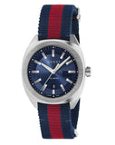 Gucci GG2570 Quartz Blue Dial Blue & Red Nylon Strap Watch For Men - YA142304