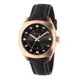 Gucci GG2570 Quartz Black Dial Black Leather Strap Watch For Women - YA142407