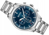 Hugo Boss Pioneer Blue Dial Silver Steel Strap Watch for Men - 1513867