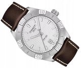 Tissot PR 100 Sport Silver Dial Brown Leather Strap Watch For Men - T101.610.16.031.00