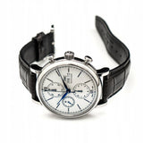 IWC Portofino Chronograph White Dial Black Leather Strap Watch for Men - IW391024