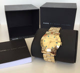 Marc Jacobs Amy Dexter Gold Dial Gold Stainless Steel Strap Watch for Women - MBM3215