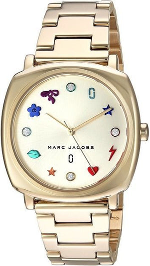 Marc Jacobs Mandy Gold Dial Gold Stainless Steel Strap Watch for Women - MJ3549