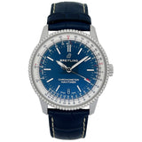 Breitling Navitimer Automatic 38mm Blue Dial Blue Leather Strap Mens Watch - A17325211C1P1