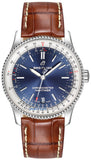 Breitling Navitimer Automatic 38mm Blue Dial Brown Leather Strap Mens Watch - A17325211C1P2