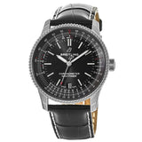 Breitling Navitimer Automatic 38mm Black Dial Black Leather Strap Mens Watch - A17325241B1P1