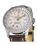 Breitling Navitimer 1 Automatic 41mm White Dial Brown Leather Strap Mens Watch - A17326211G1P1