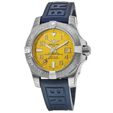 Breitling Avenger II Seawolf Yellow Dial Blue Rubber Strap 45mm Mens Watch - A1733110/I519/157S