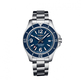 Breitling Superocean Automatic 42mm Blue Dial Silver Steel Strap Watch for Men - A17366D81C1A1