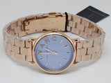 Marc Jacobs Mini Baker Blue Dial Rose Gold Stainless Steel Strap Watch for Women - MBM3285