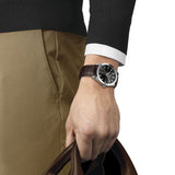 Tissot Gentlemen Black Dial Brown Leather Strap Watch for Men - T127.410.16.051.01