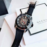 Gucci Dive Feline Black Dial Black Rubber Strap Watch For Men - YA136320