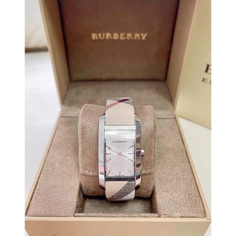 Burberry The Pioneer Grey Dial Leather Strap Watch for Women - BU9504