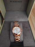Burberry The City White Dial Rose Gold Stainless Steel Strap Watch for Women - BU9204