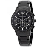 Emporio Armani Classic Chronograph Black Dial Black Stainless Steel Strap Watch For Men - AR2453