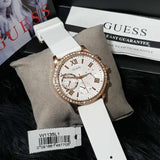 Guess Solar White Dial White Rubber Strap Watch For Women - W1135L1