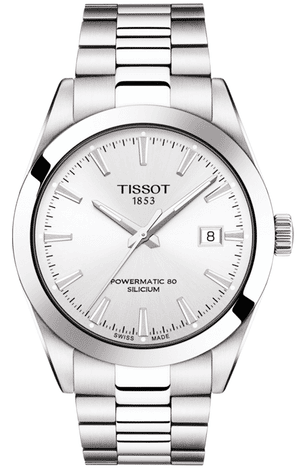 Tissot Gentleman Powermatic 80 Silicium Silver Dial Silver Steel Strap Watch For Men - T127.407.11.031.00