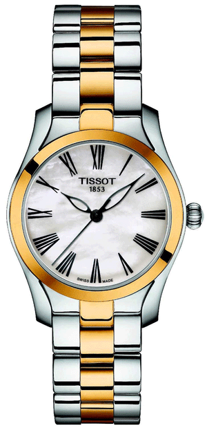 Tissot T Wave Lady White Mother of Pearl Dial Two Tone Steel Strap Watch For Women - T112. 210. 22. 113. 00