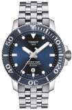 Tissot T Sport Seastar 1000 Powermatic Silicum Blue Dial Silver Steel Strap Watch For Men - T120.407.11.041.01