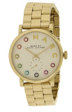 Marc Jacobs Baker White Dial Gold Stainless Steel Strap Watch for Women - MBM3440