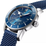 Breitling Superocean Heritage II B20 44mm Blue Dial Blue Rubber Strap Mens Watch - AB2030161C1S1