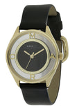 Marc Jacobs Tether Black Dial Black Leather Strap Watch for Women - MBM1376