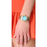 Marc Jacobs Amy Turquoise Dial Gold Stainless Steel Strap Watch for Women - MBM3220