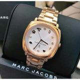 Marc Jacobs Mandy White Dial Rose Gold Steel Strap Watch for Women - MJ3574