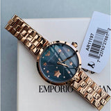 Emporio Armani Arianna Black Dial Rose Gold Stainless Steel Watch For Women - AR11197