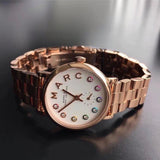 Marc Jacobs Baker Dexter White Dial Rose Gold Stainless Steel Strap Watch for Women - MBM3443