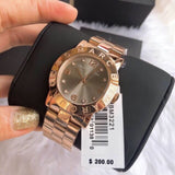 Marc Jacobs Black Dial Rose Gold Stainless Steel Strap Watch for Women - MBM8610