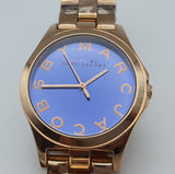 Marc Jacobs Henry Blue Dial Rose Gold Stainless Steel Strap Watch for Women - MBM3213