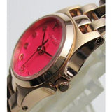 Marc Jacobs Henry Dinky Pink Dial Rose Gold Stainless Steel Strap Watch for Women - MBM3203