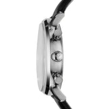 Emporio Armani Gianni White Dial Black Leather Strap Watch For Men - AR0385