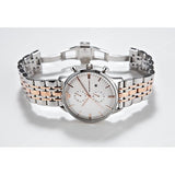 Emporio Armani Chronograph White Dial Two Tone Steel Strap Watch For Men - AR0399