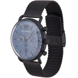 Emporio Armani Aviator Chronograph Blue Dial Black Mesh Bracelet Watch For Men - AR11201