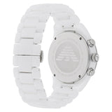 Emporio Armani Ceramic Chronograph White Dial White Ceramic Strap Watch For Men - AR1424