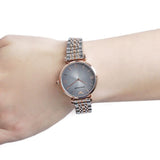 Emporio Armani Gianni T Bar Grey Dial Two Tone Stainless Steel Watch For Women - AR1725