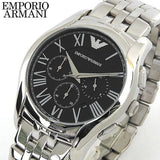 Emporio Armani Classic Chronograph Black Dial Silver Steel Strap Watch For Men - AR1786