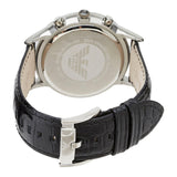 Emporio Armani Renato Chronograph Black Dial Black Leather Strap Watch For Men - AR2447