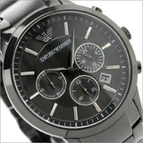 Emporio Armani Classic Chronograph Black Dial Black Stainless Steel Strap Watch For Men - AR2453